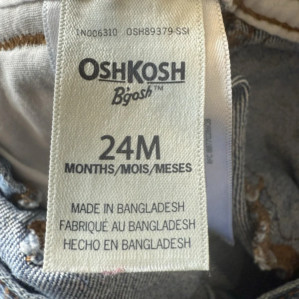 OshKosh Denim Overall Bibs 24 Month‎ Blue Jeans Baby Toddler Outfit